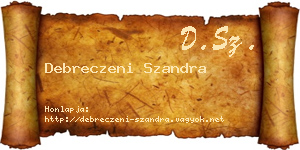 Debreczeni Szandra névjegykártya